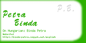 petra binda business card